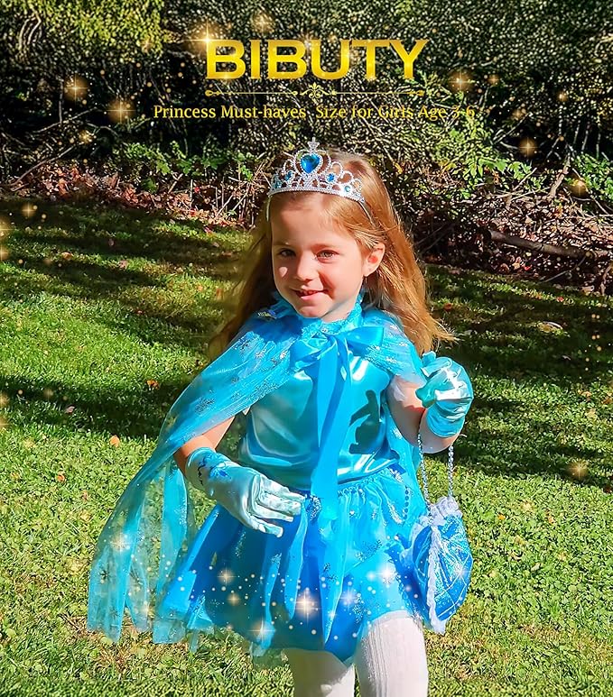 Kids Makeup Kit for Girls Princess Dress Up for Girls, BIBUTY Pretend Play Fake Makeup Set Toy for Girls with Princess Dress Costume Princess Shoes Crown, Princess Toy Gift for 3-6 Toddler Little Girl