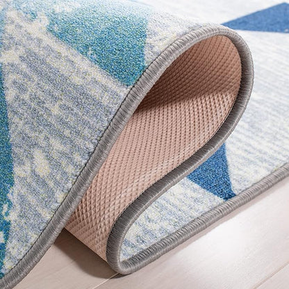 SAFAVIEH Kids Playhouse Collection Accent Rug - 3'3" x 5'3", Grey & Blue, Non-Shedding Machine Washable & Slip Resistant Ideal for High Traffic Areas for Boys & Girls in Playroom, Bedroom (KPH222F)