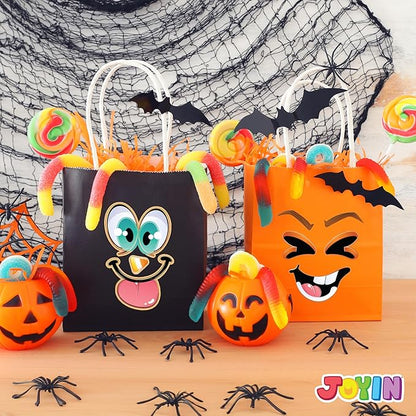 JOYIN 36 PCS Halloween Pumpkin Stickers, Halloween Party Favor for Kids, Art Crafts Party Supplies, Pumpkin Decorating Face Sticker Sheets with 9 Designs, Halloween Goodies Classroom Activities Games