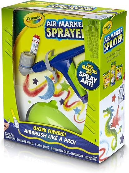 Crayola Air Marker Sprayer Airbrush Kit, Gift for Kids Age 8, 9, 10