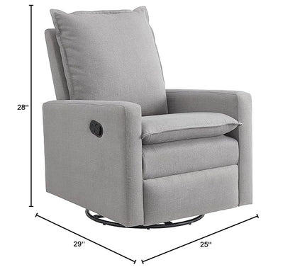 Oxford Baby Uptown Upholstered Swivel Glider and Recliner Nursery Chair, Gray