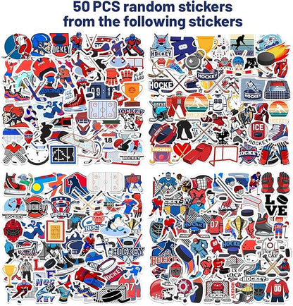 74 PCS Ice Hockey Party Favors, 24 PCS Ice Hockey Slap Bracelets 50 PCS Ice Hockey Stickers Ice Hockey Birthday Party Decorations Supplies Gifts for Kids Classroom Rewards