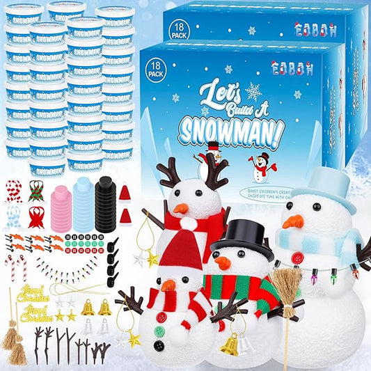 36 Pack Christmas Crafts Kit, DIY Xmas Ornaments Snowman Kit, Snowman Creative Air Dry Modeling Clay, Build a Snowman Kit Indoor Decorations, Christmas Activities Family School Events Party Supplies