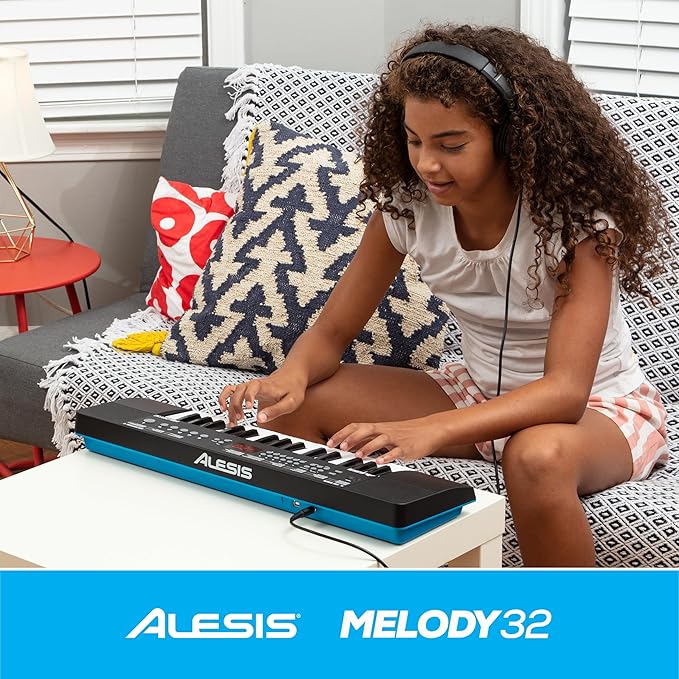 Alesis Melody 32 - Electric Keyboard Digital Piano with 32 Keys, Speakers, 300 Sounds, 300 Rhythms, 40 Songs, USB-MIDI Connectivity and Piano Lessons