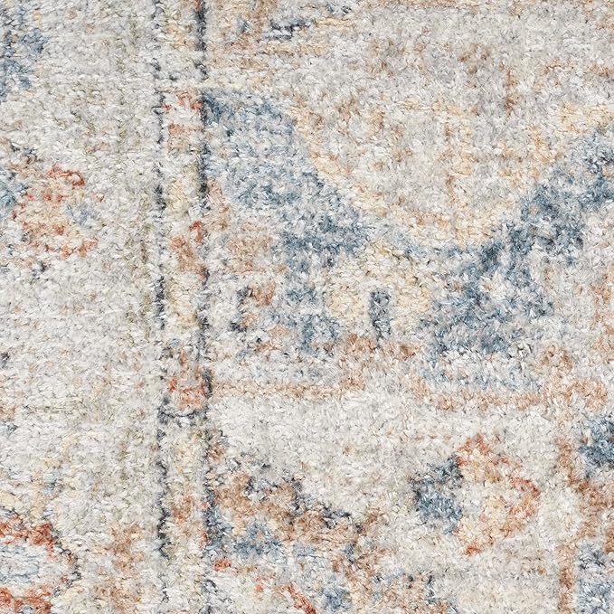 Nourison Astra Machine Washable Traditional Denim Multi 2'2" x 4' Area Rug, Easy Cleaning, Non Shedding, Bed Room, Living Room, Dining Room, Kitchen (2x4)