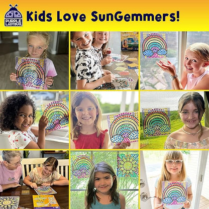SUNGEMMERS Window Diamond Art Suncatcher Kits - Girls Easter Basket Stuffers for Kids, 7 6 Year Old Girl Gifts Idea, Birthday Gifts for 4 5 6 7 8 9 10 Year Old Girls Boys Crafts for Kids Ages 6-8 8-12
