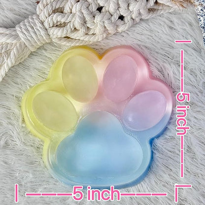 Big Taba Squishy Cat Paw, 5 in Large Paw Squeeze Toy for Stress Relief and Relax, Sticky Squishies Fidget Toys for Party Favors Novelty Things Birthday Gift (Tri-Color)