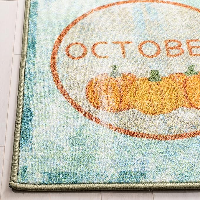 SAFAVIEH Kids Playhouse Collection Accent Rug - 3'3" x 5'3", Green & Blue, Non-Shedding Machine Washable & Slip Resistant Ideal for High Traffic Areas for Boys & Girls in Playroom, Bedroom (KPH256Y)