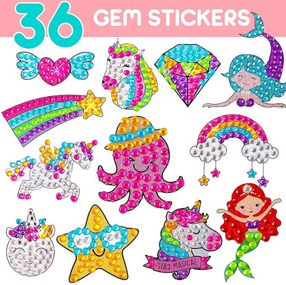 Blue Squid Diamond Art Kits for Kids – Fun & Easy DIY 5D Gem Art Gift Set for Keychains, Stickers, Sun Catchers - Diamond Painting Arts & Crafts Kit for Kids, Girls, Boys Ages 6 7 8 9 10 11 12