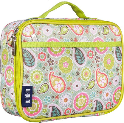 Wildkin Kids Insulated Lunch Box Bag for Boys & Girls, Reusable Kids Lunch Box is Perfect for Early Elementary Daycare School Travel, Ideal for Hot or Cold Snacks & Bento Boxes (Spring Bloom)