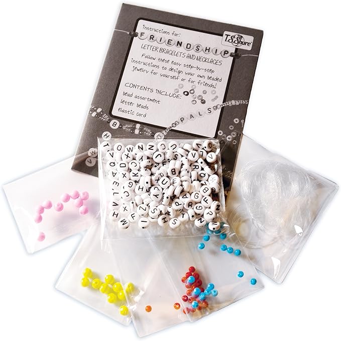 Bendon TS Shure Friendship Bracelet Mini Craft Activity Tin with 190 Beads and Elastic Cord 51243