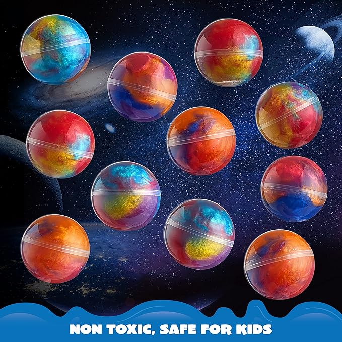 JOYIN Slime Party Favors, 24 Pack Galaxy Slime Ball - Stretchy, Non-Sticky, Mess-Free, Stress Relief, and Safe - Toys for Girls and Boys - Easter, Classroom Reward, Party Supplies, Valentines