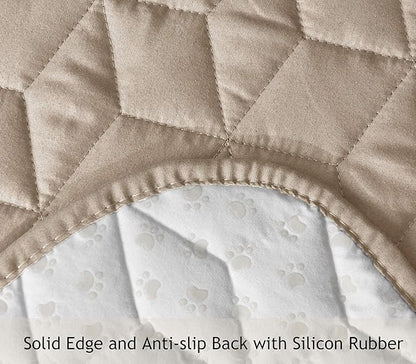 Ameritex Couch Sofa Slipcover 100% Waterproof Nonslip Quilted Furniture Protector Slipcover for Dogs, Children, Pets Sofa Slipcover Machine Washable (Beige, 68'')