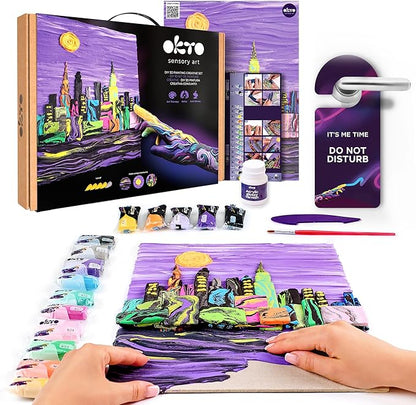 OKTO New York Skyline - DIY 3D Painting 30x40cm Air Dry Clay Kit - Ideal Crafts for Adults and Kids, Perfect for Creative Art Projects and Home Décor