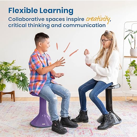 ECR4Kids ACE Active Core Engagement Wobble Stool, 18-Inch Seat Height, Flexible Seating, Eggplant