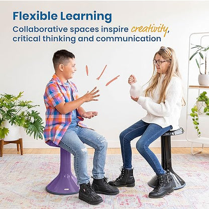 ECR4Kids ACE Active Core Engagement Wobble Stool, 18-Inch Seat Height, Flexible Seating, Eggplant