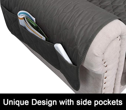 CHHKON Waterproof Nonslip Recliner Cover Stay in Place, Dog Couch Chair Cover Furniture Protector, Ideal Loveseat Slipcovers for Pets and Kids (Green, 30'')