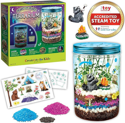 Creativity for Kids Grow 'N Glow Terrarium Kit for Kids - Educational Science Kits Ages 6-8+, Kids Gifts for Boys and Girls, Craft and STEM Projects
