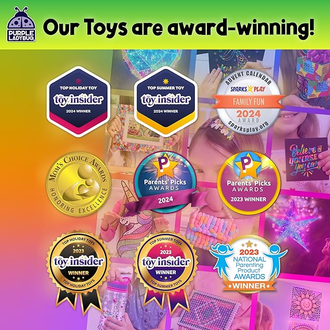 PURPLE LADYBUG 150 Rainbow Scratch Art Mini Notes - Easter Basket Stuffers for Kids, Arts and Crafts Supplies Kids Activities for Summer, Wedding, Birthday Party Games, Camping Teen Gifts