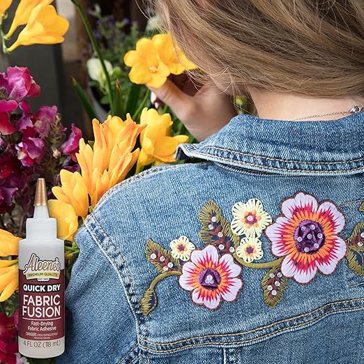Aleene's Fusion Fabric Adhesive 2 fl oz 3-Pack, Washable Fabric Glue for Clothes, Denim, Leather, Polyester, Cotton, Fabrics, Dries Flexible