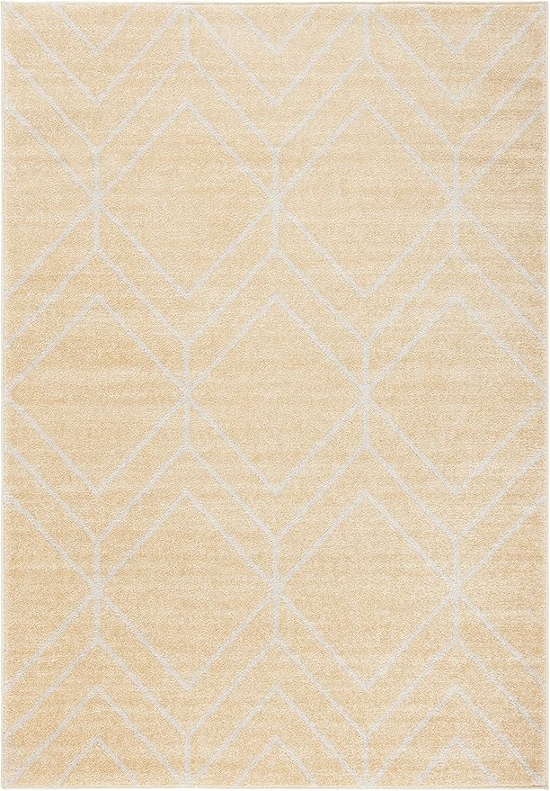 SAFAVIEH Adirondack Collection Accent Rug - 4' x 6', Gold & Light Grey, Modern Geometric Design, Non-Shedding & Easy Care, Ideal for High Traffic Areas in Entryway, Living Room, Bedroom (ADR241D)