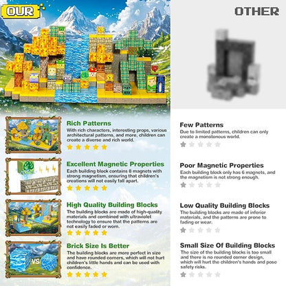 Magnetic Building Blocks for BOTW Fans, Koroks Magnet Cubes Blocks for Kids 5-7, STEM Building Game Sensory Outdoor Toys Christmas Birthday Gift for Boys&Girls, 54PCS