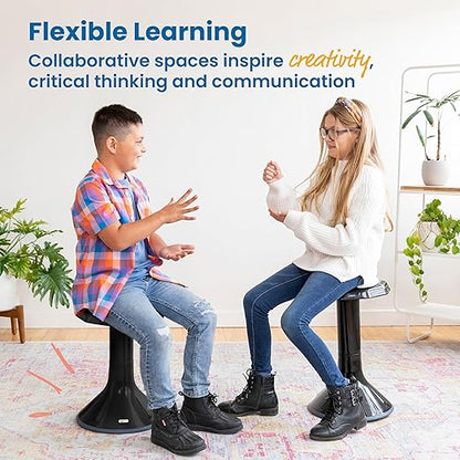 ECR4Kids ACE Active Core Engagement Wobble Stool, 18-Inch Seat Height, Flexible Seating, Black