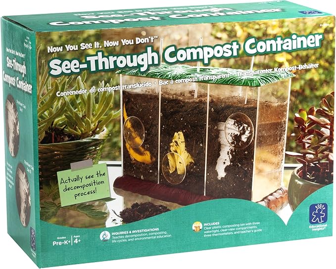 Educational Insights See-Through Compost Container, STEM Toy for Homeschool or Classroom, Ages 4+