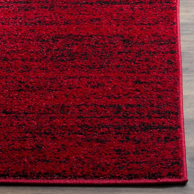 SAFAVIEH Adirondack Collection Runner Rug - 2'6" x 20', Red & Black, Modern Abstract Design, Non-Shedding & Easy Care, Ideal for High Traffic Areas in Living Room, Bedroom (ADR117F)