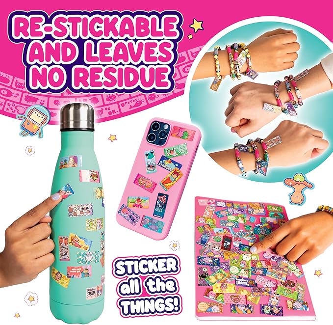 STICKI ROLLS Sticki Station - Ultimate DIY Sticker Jewelry Kit | Includes 320 Mini Stickers | Builds 6 Bracelets & 2 Necklaces | 2 Pendants & 144 Beads | Over 1000 Designs to Discover and Collect!