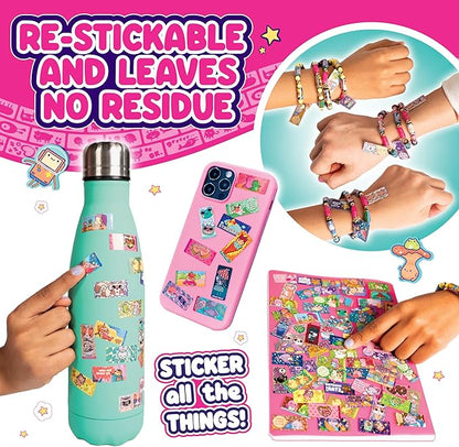 STICKI ROLLS Sticki Station - Ultimate DIY Sticker Jewelry Kit | Includes 320 Mini Stickers | Builds 6 Bracelets & 2 Necklaces | 2 Pendants & 144 Beads | Over 1000 Designs to Discover and Collect!