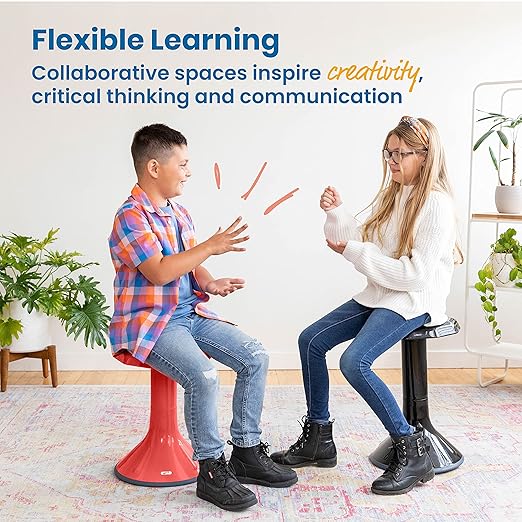 ECR4Kids ACE Active Core Engagement Wobble Stool, 18-Inch Seat Height, Flexible Seating, Red