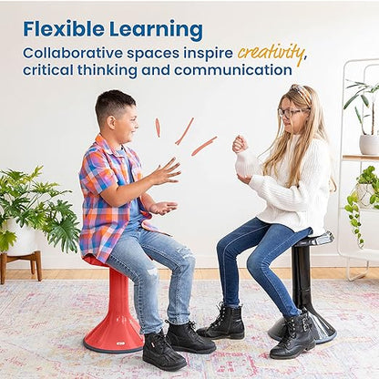 ECR4Kids ACE Active Core Engagement Wobble Stool, 18-Inch Seat Height, Flexible Seating, Red