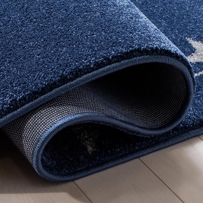 SAFAVIEH Carousel Kids Collection Runner Rug - 2' x 8', Navy & Grey, Koala Design, Non-Shedding & Easy Care, Ideal for High Traffic Areas for Boys & Girls in Playroom, Nursery, Bedroom (CRK195N)