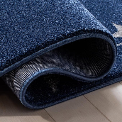 SAFAVIEH Carousel Kids Collection Runner Rug - 2' x 8', Navy & Grey, Koala Design, Non-Shedding & Easy Care, Ideal for High Traffic Areas for Boys & Girls in Playroom, Nursery, Bedroom (CRK195N)