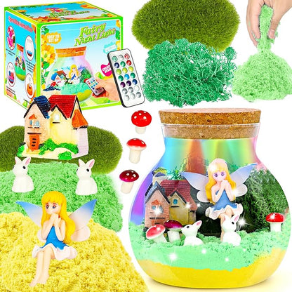Fairy Terrarium Crafts Kit for Girls - Make Your OWN Unicorn Night Light with 16 Modes LED Remote - Unicorn Birthday Gifts Toys for Girls Ages 5 6 7 8 9 10 Year Old - Best Christmas Gifts for Girls