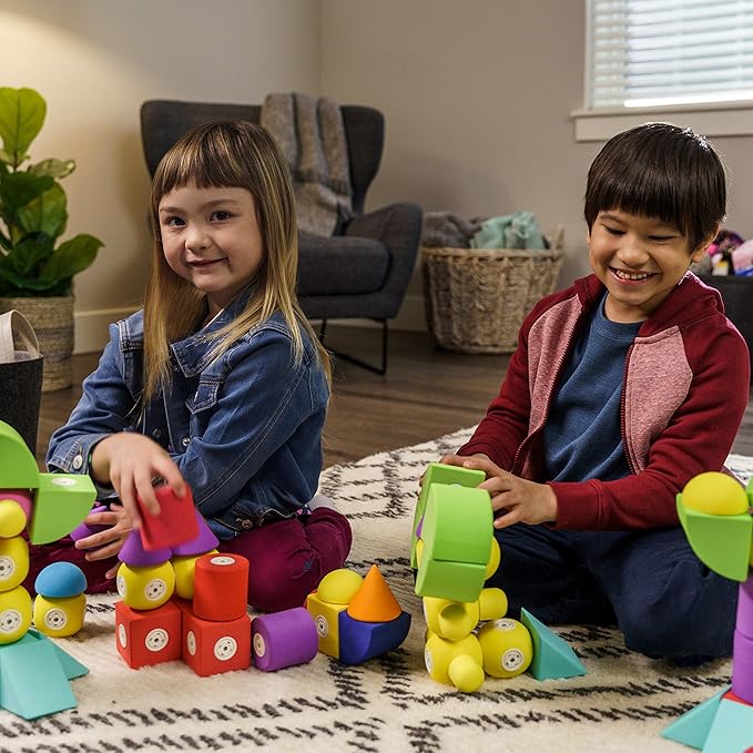 Magnetic Foam Blocks – STEM Preschool Toys for Children, Toddlers, Boys and Girls, The Ultimate Bath Toy – Castle Set, Bath Building Blocks, Engineering Toys for Kids 3-6