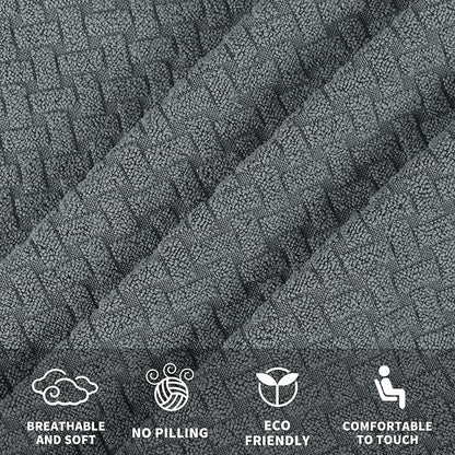 JIVINER Stretch Recliner Chair Covers 4 Piece Recliner Cover with Side Pocket Jacquard Reclining Sofa Slipcovers Soft Recliner Protector with Elastic Bottom (Recliner, Light Gray)