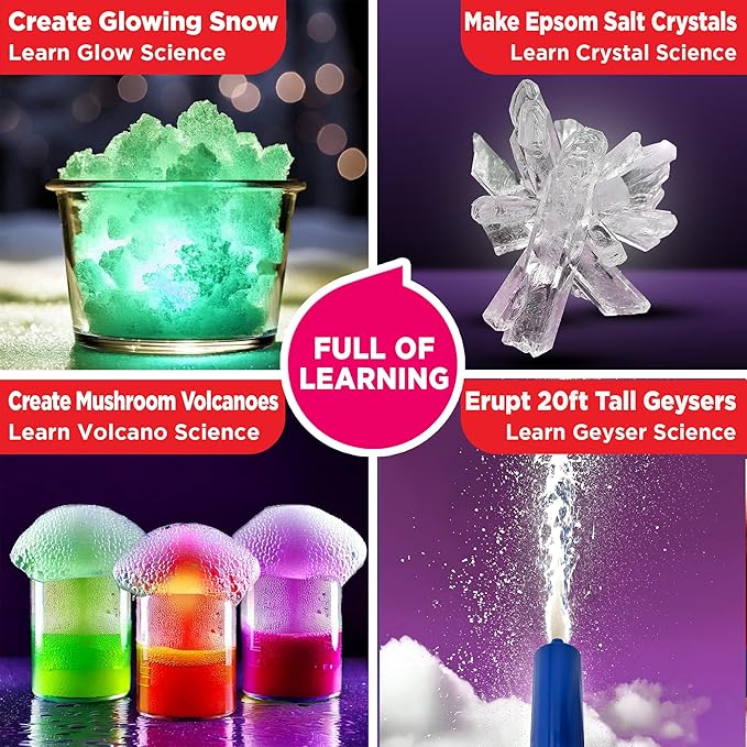 Doctor Jupiter Girls' Super Science Kit for Girls Ages 8-9-10-11-12-13-14 | Birthday Gift Ideas for Girls 8+ Years Old | STEM Toy with 100+ Experiments & Geyser Tube | Learning & Educational Kits