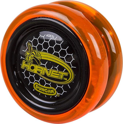 Duncan Toys Hornet Pro Looping Yo-Yo with String, Ball Bearing Axle and Plastic Body, Orange with Black Cap
