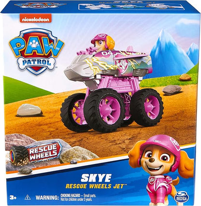 Paw Patrol: Rescue Wheels Skye’s Jet, Toy Truck with Transformation into Jet-Mode and Collectible Action Figure, Kids Toys for Boys & Girls Ages 3+