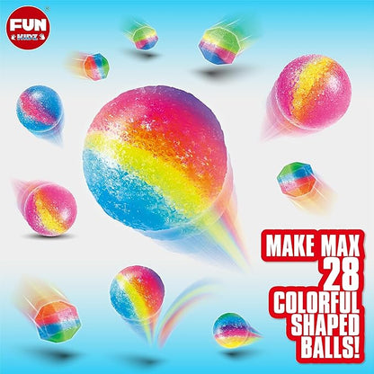 Big Bouncy Ball Kit for Kids, FunKidz DIY Ultimate Magic Bouncy Ball Making Kit Science Craft Projects Birthday Party Activities for Boys Girls Ages 6-12 Includes Tennis Size Ball Model and Powder