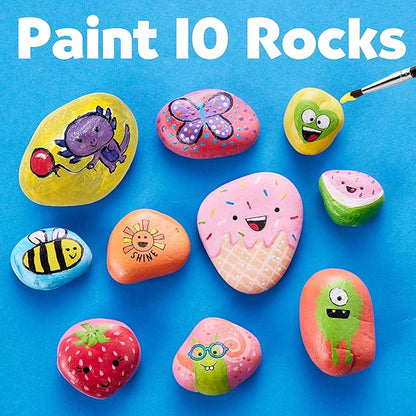 Creativity For Kids Hide and Seek Rock Painting Kit - Arts and Crafts for Kids Ages 6-8+, Gifts for Kids, Craft Kit with 10 Rocks and Waterproof Paint, Small