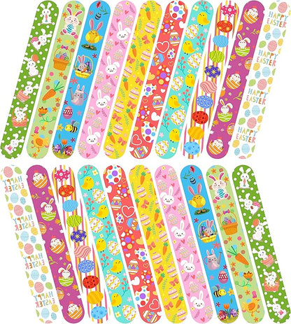 50 Pcs Easter Slap Bracelets for Kids Easter Slap Bracelets Bulk Snap Bracelet Party Favors Supplies for kids&teens Gifts Easter Basket Stuffers Classroom Prizes Exchanging Gifts
