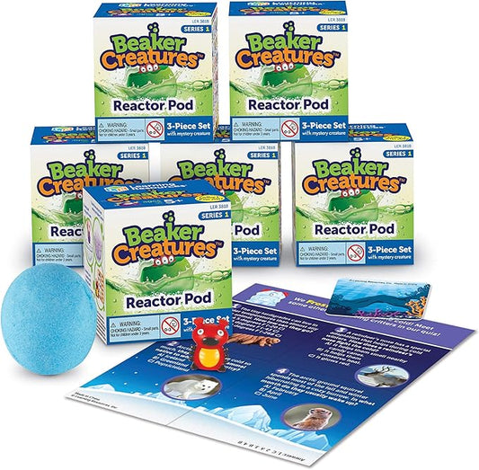 Learning Resources Beaker Creatures Reactor Pods,6 Pack, Ages 5+,Series 1, STEM Certified Science Toy, Fun Experiments For Kids