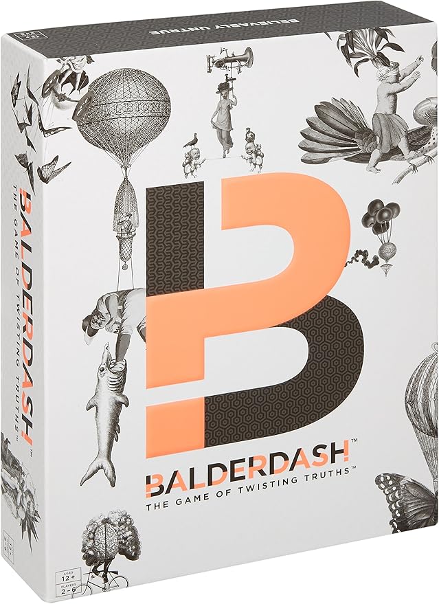 Mattel Games Balderdash Board Game for Adults & Teens with Guessing & Bluffing, The Game of Twisting Truths for 2 to 6 Players
