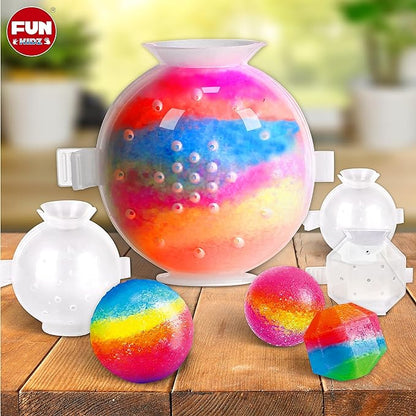 Big Bouncy Ball Kit for Kids, FunKidz DIY Ultimate Magic Bouncy Ball Making Kit Science Craft Projects Birthday Party Activities for Boys Girls Ages 6-12 Includes Tennis Size Ball Model and Powder