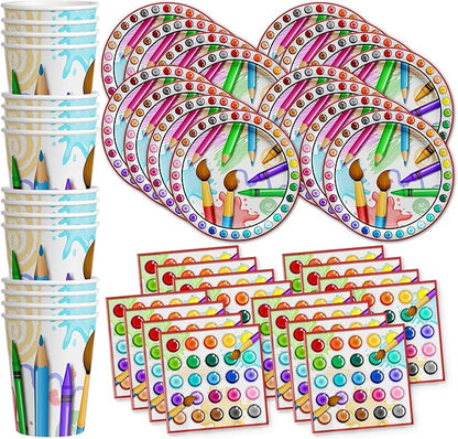 Artist Painting Birthday Party Supplies Set Plates Napkins Cups Art Tableware Kit for 16