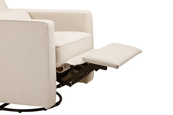 DaVinci Piper 360° Swivel Rocker Recliner Chair - Glider Rocking Chair for Nursery and Living Room- GREENGUARD Gold, FSC & Certi-PUR US Certified - Ultra Comfy Glider Recliner Nursery Chair - Cream