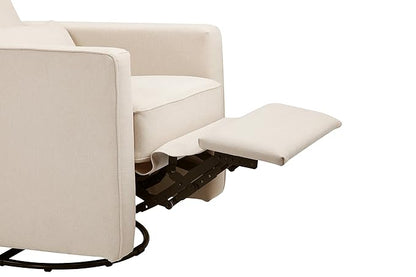 DaVinci Piper 360° Swivel Rocker Recliner Chair - Glider Rocking Chair for Nursery and Living Room- GREENGUARD Gold, FSC & Certi-PUR US Certified - Ultra Comfy Glider Recliner Nursery Chair - Cream